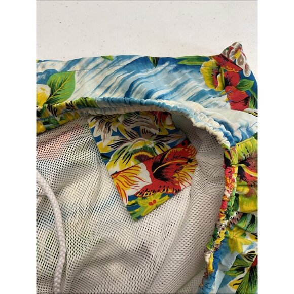 Vintage Polo Sport Ralph Lauren 4" Swim Short Mens M Mesh Lined Tropical Floral - Picture 8 of 13